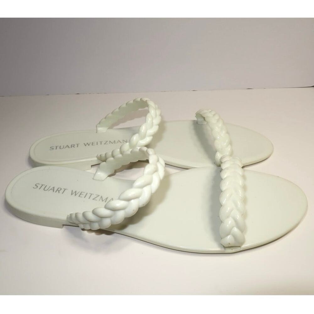 Stuart Weitzman Branded Rubber Jelly Slides White… - image 6